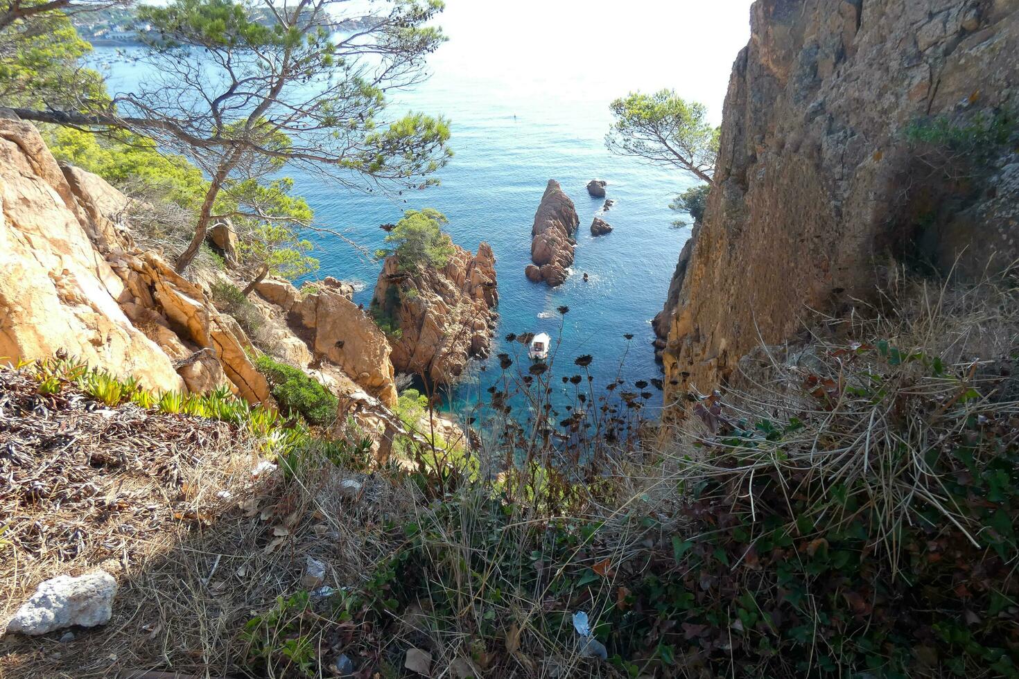 Costa brava and coastal path along the rugged coastline of northern catalonia, Spain photo