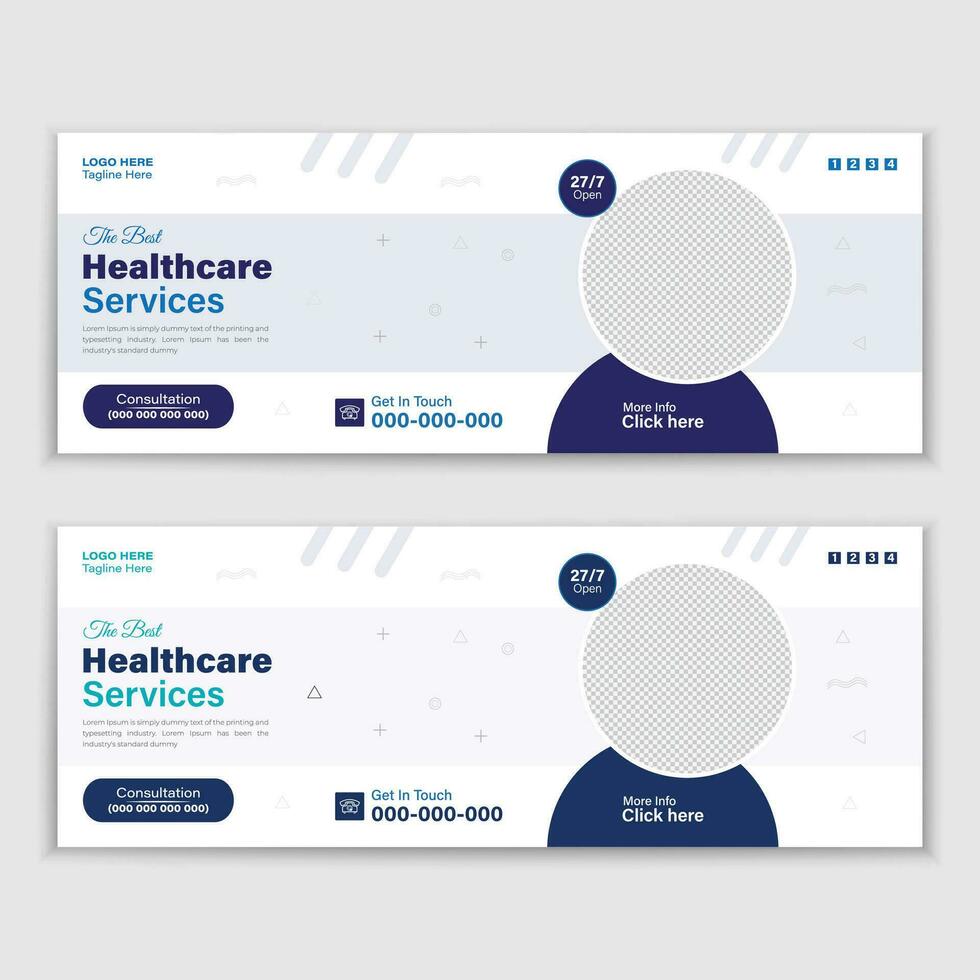 Template For a Medical Timeline Or Healthcare Web Banner Cover Design vector