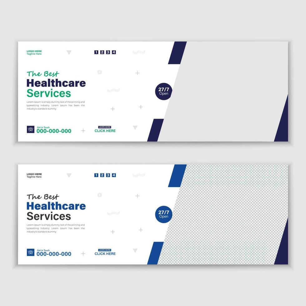 Template For a Medical Timeline Or Healthcare Web Banner Cover Design vector