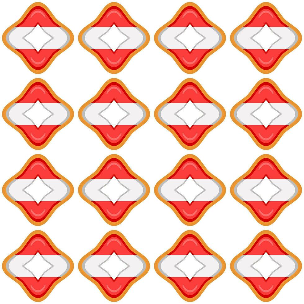 Pattern cookie with flag country Latvia in tasty biscuit vector