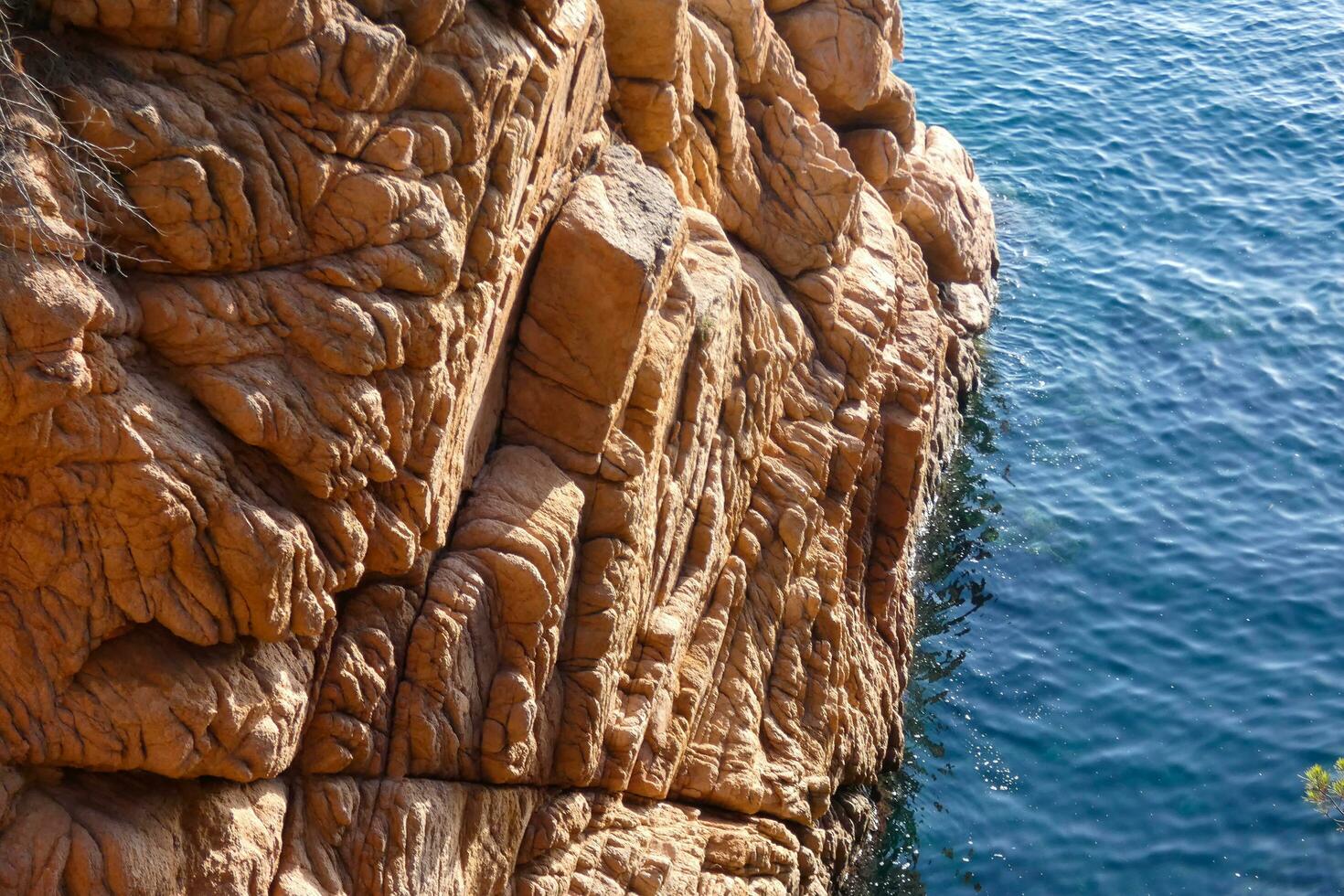 Rocks and sea in the catalan costa brava, mediterranean sea, blue sea photo