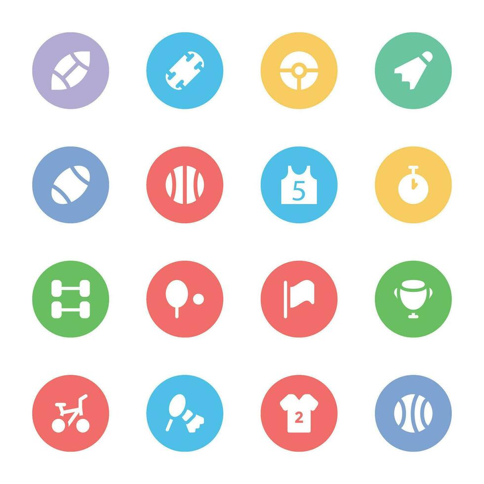 Pack of Sports Flat Icons vector