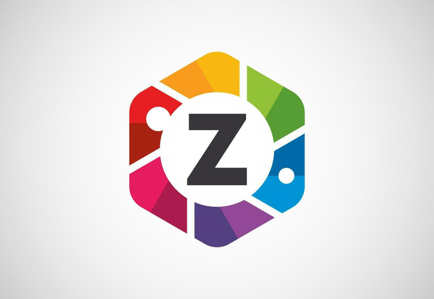 English alphabet Z with camera shutter. Photo camera icon. Photography logo design vector template