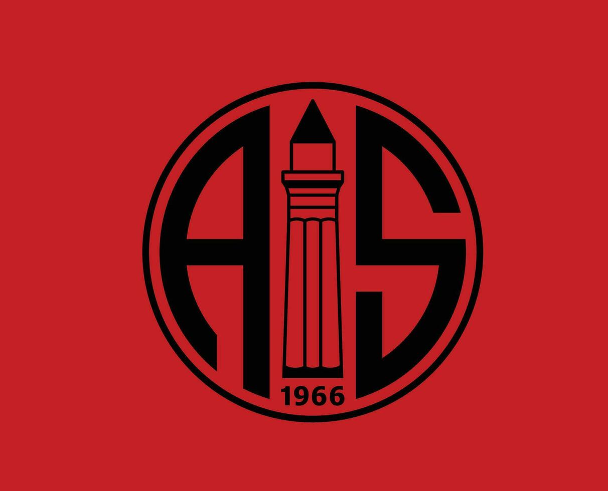 antalyaspor logo club símbolo negro Turquía liga fútbol americano resumen diseño vector ilustración con rojo antecedentes