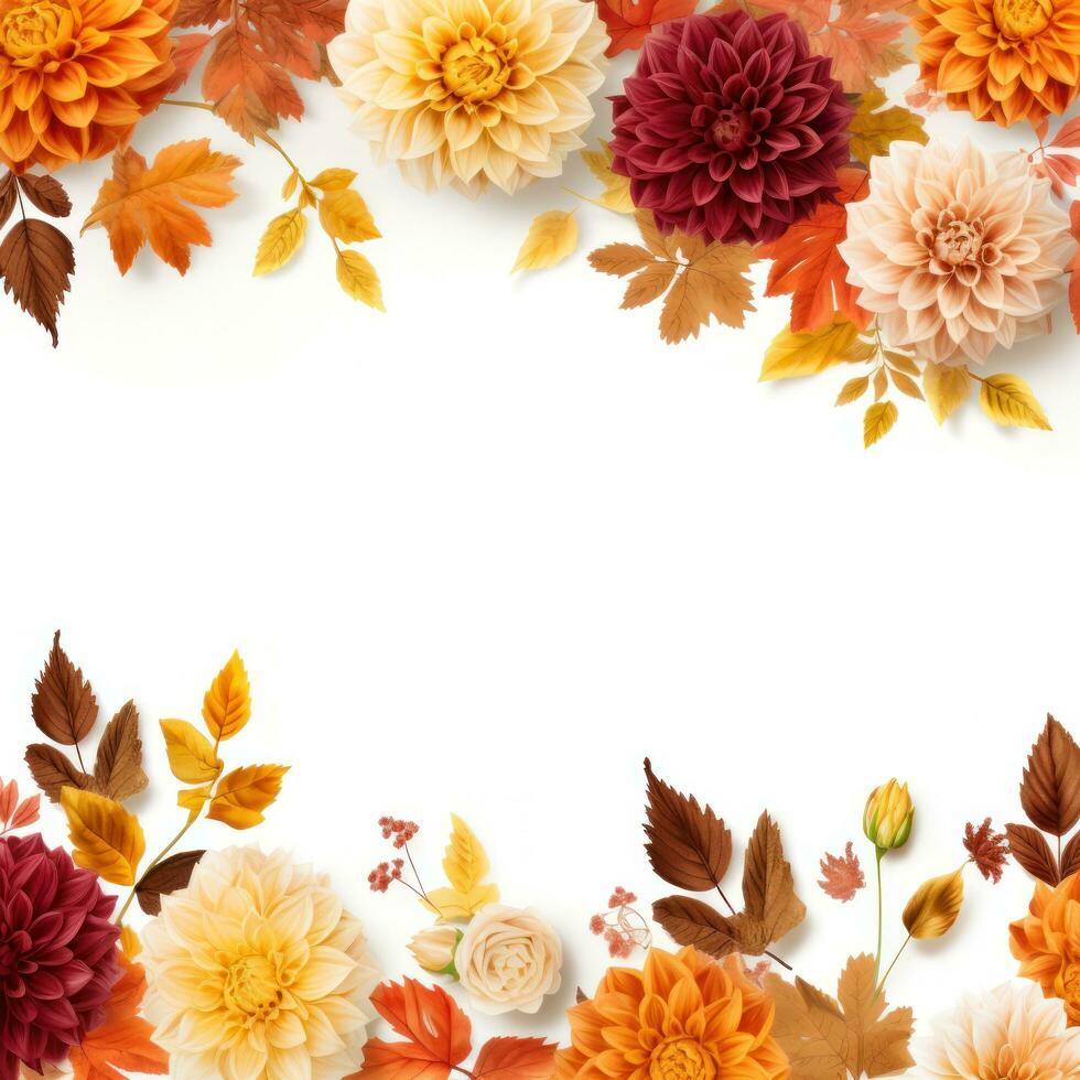 A Gorgeous Floral Border Background for Autumn Featuring photo