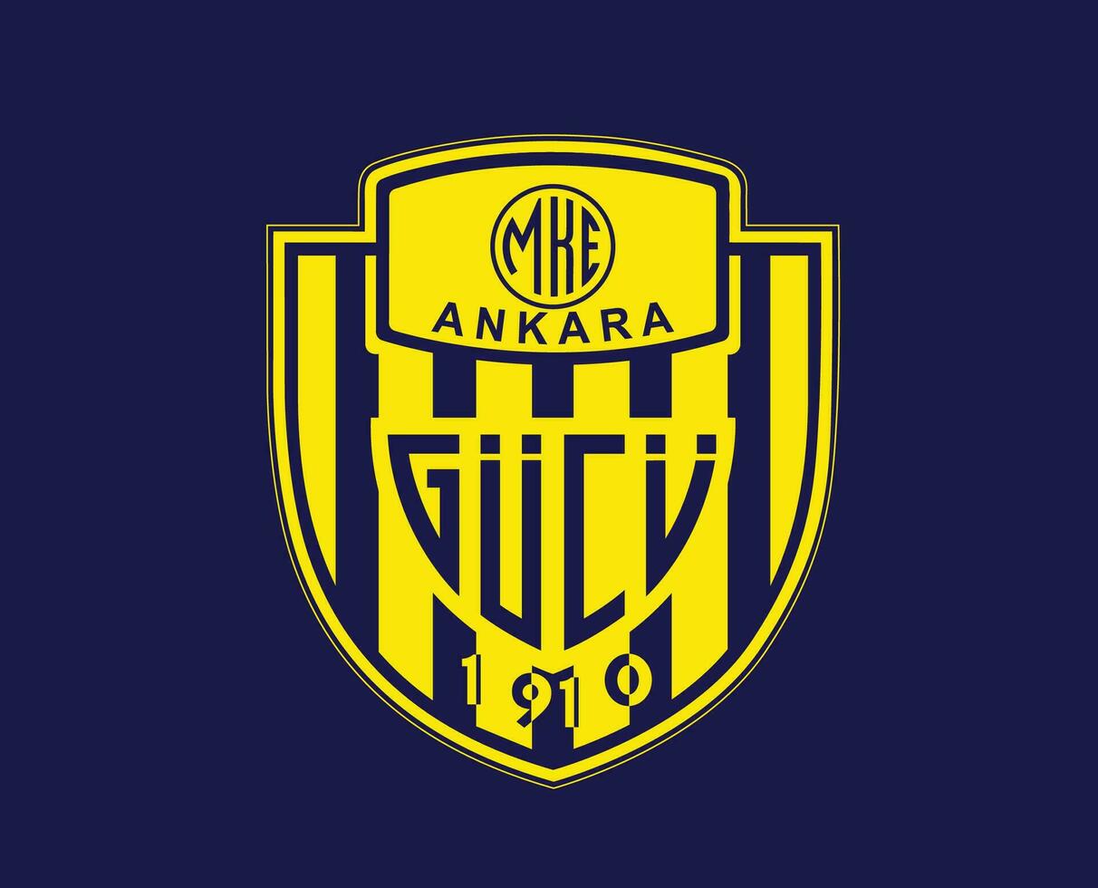 Ankaragucu Club Logo Symbol Turkey League Football Abstract Design Vector Illustration With Blue Background