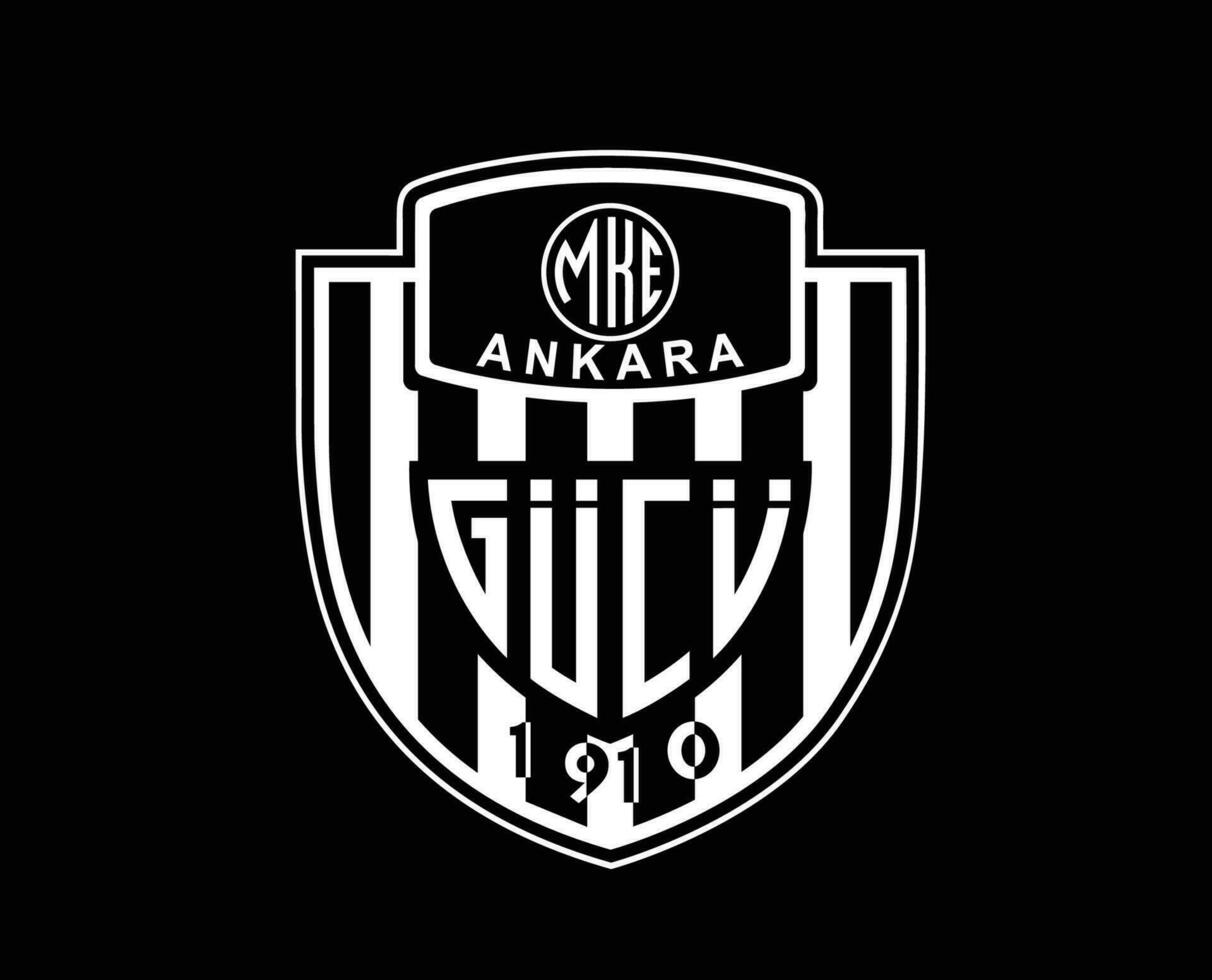 ankaragucú club logo símbolo blanco Turquía liga fútbol americano resumen diseño vector ilustración con negro antecedentes