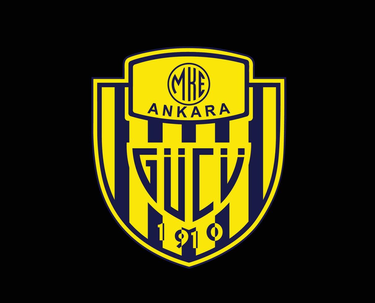 Ankaragucu Club Logo Symbol Turkey League Football Abstract Design Vector Illustration With Black Background