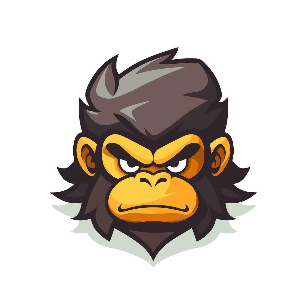 Angry gorilla mascot logo design. Vector illustration isolated on white background.