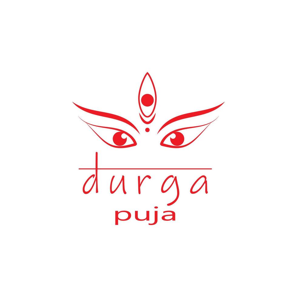 durga shakti, the goddess of power, is depicted in red on a white background vector