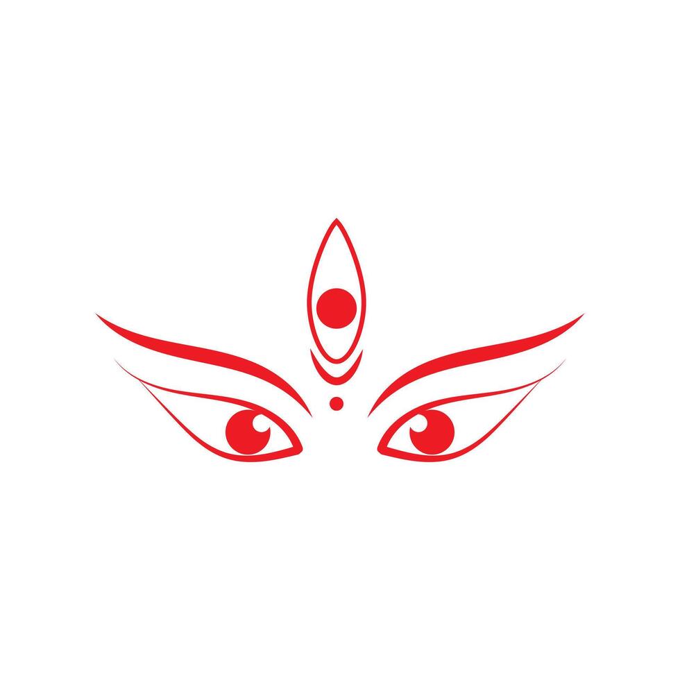 durga shakti, the goddess of power, is depicted in red on a white background vector