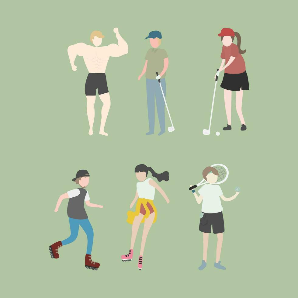 set illustrated people vector design