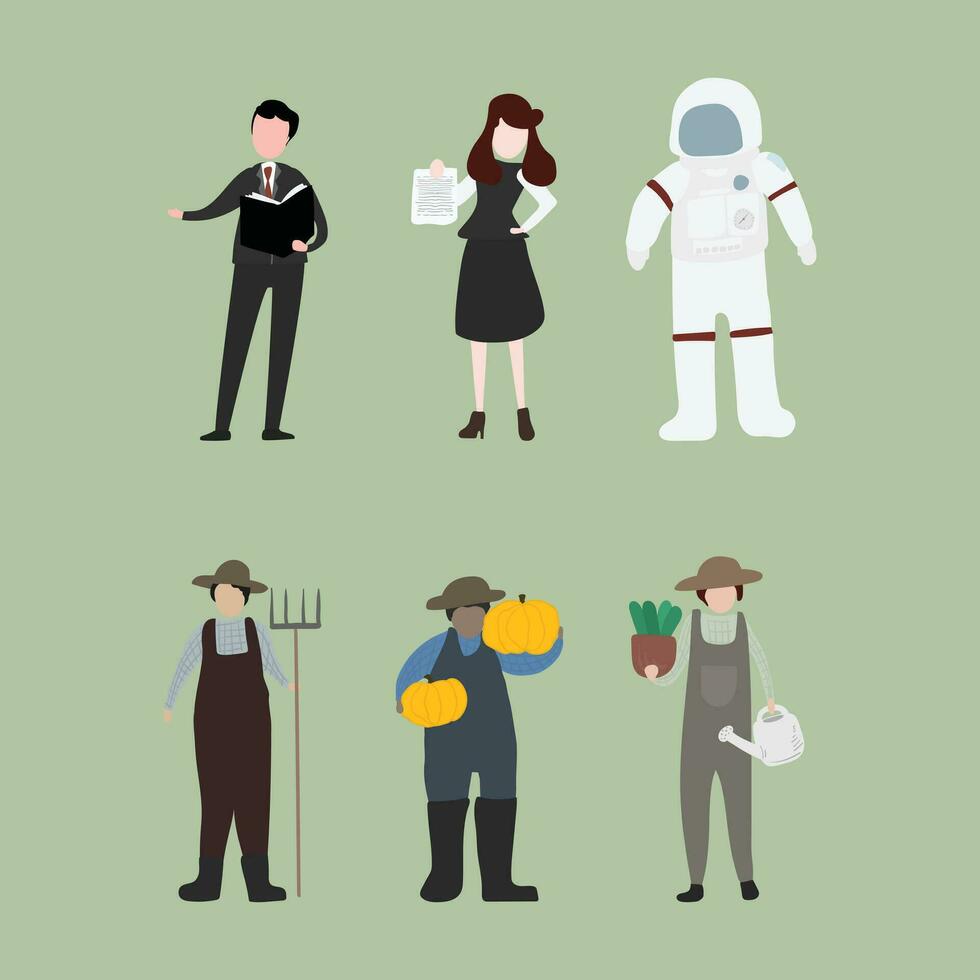 set illustrated people vector design