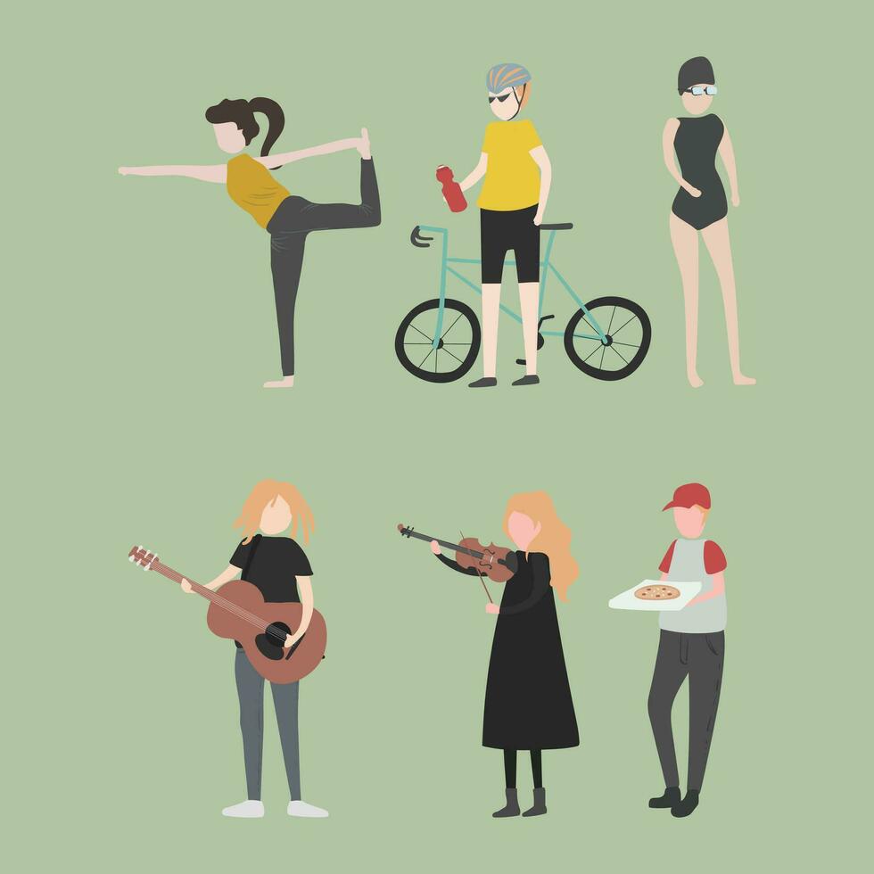 set illustrated people vector design