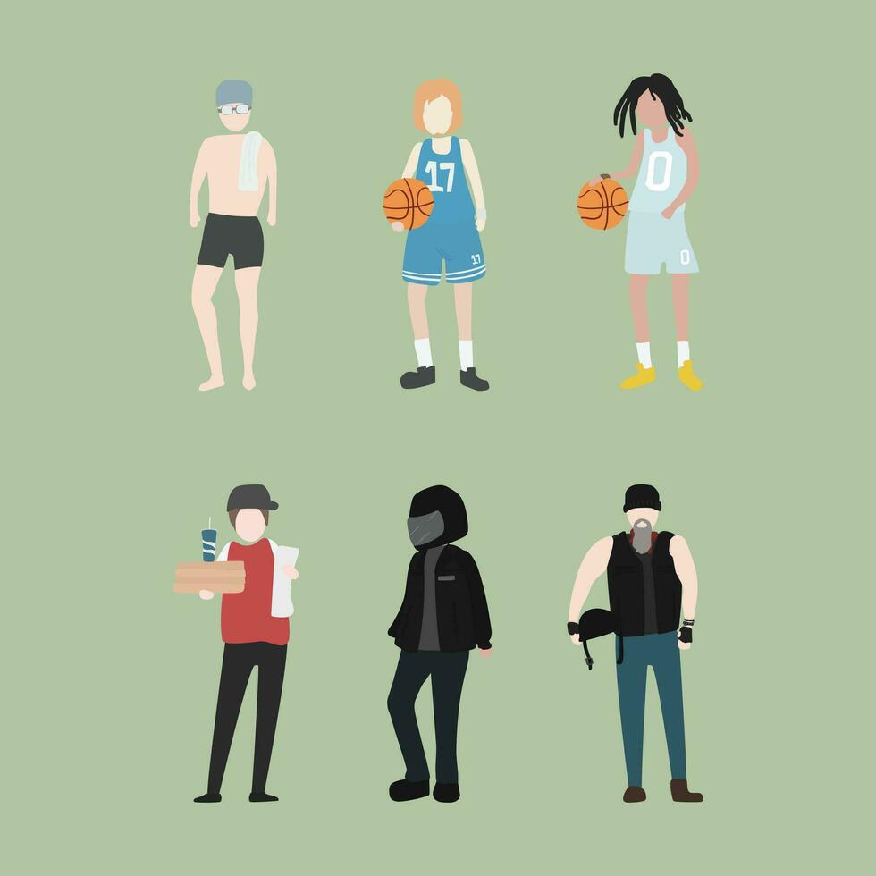 set illustrated people vector design