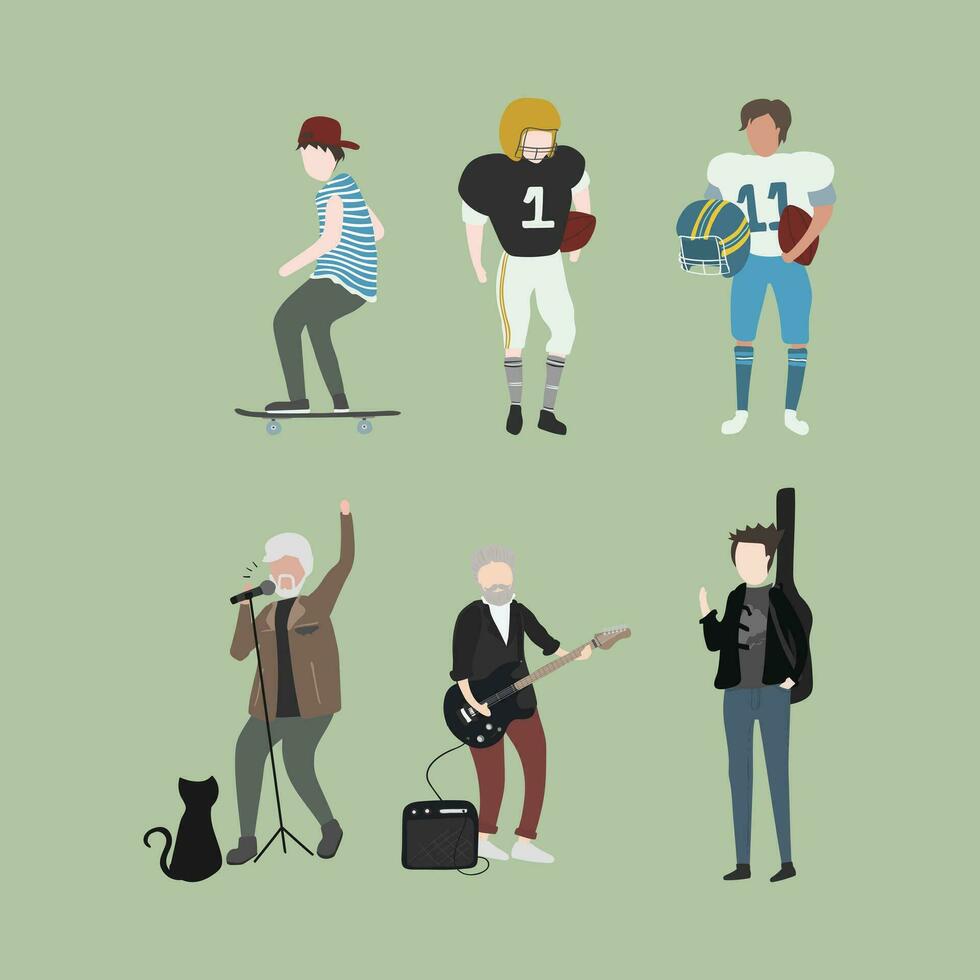 set illustrated people vector design