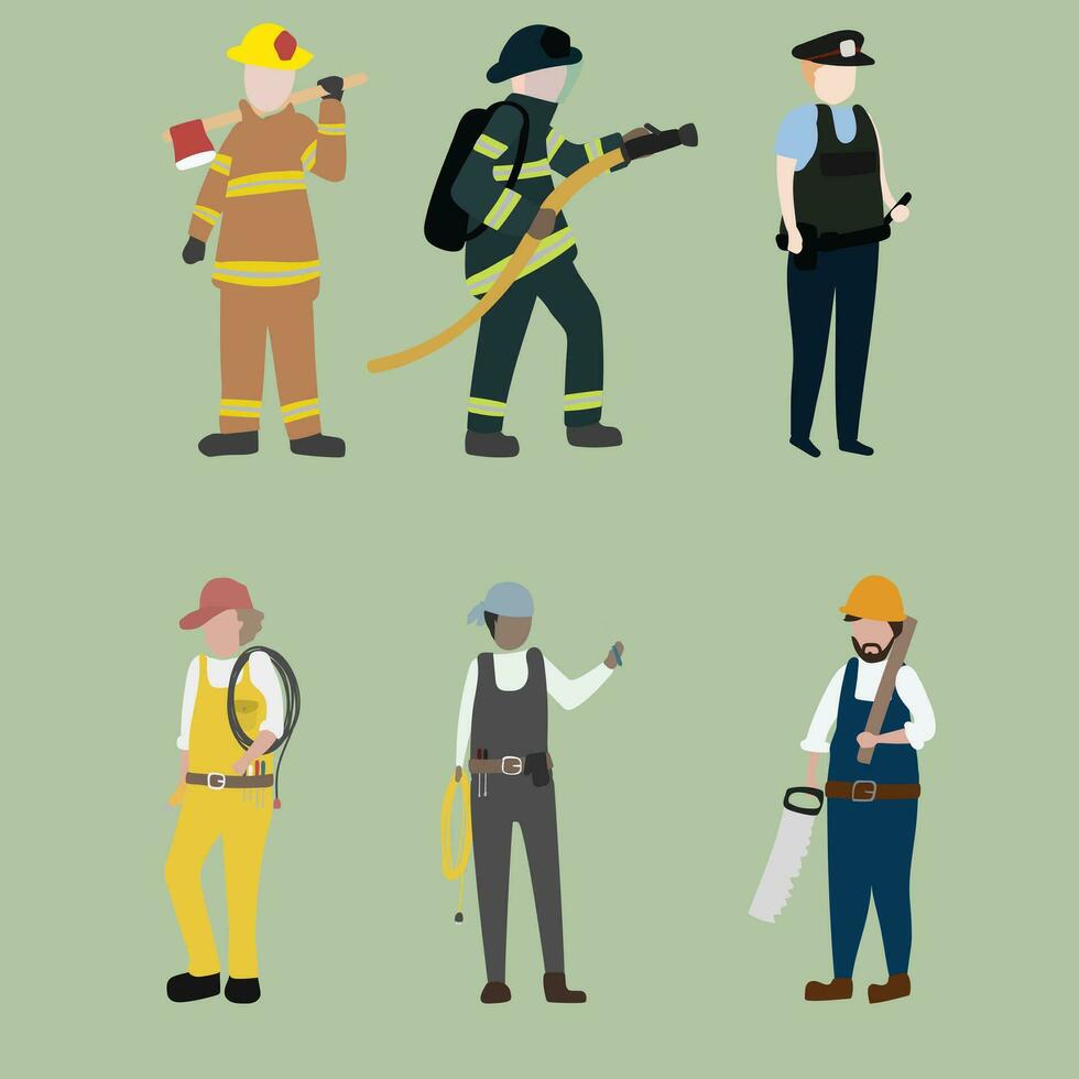 set illustrated people vector design