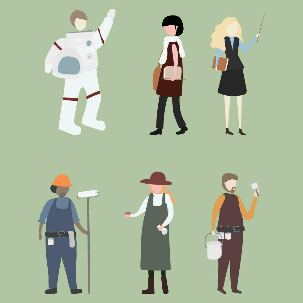 set illustrated people vector design