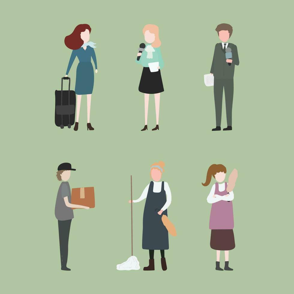 set illustrated people vector design