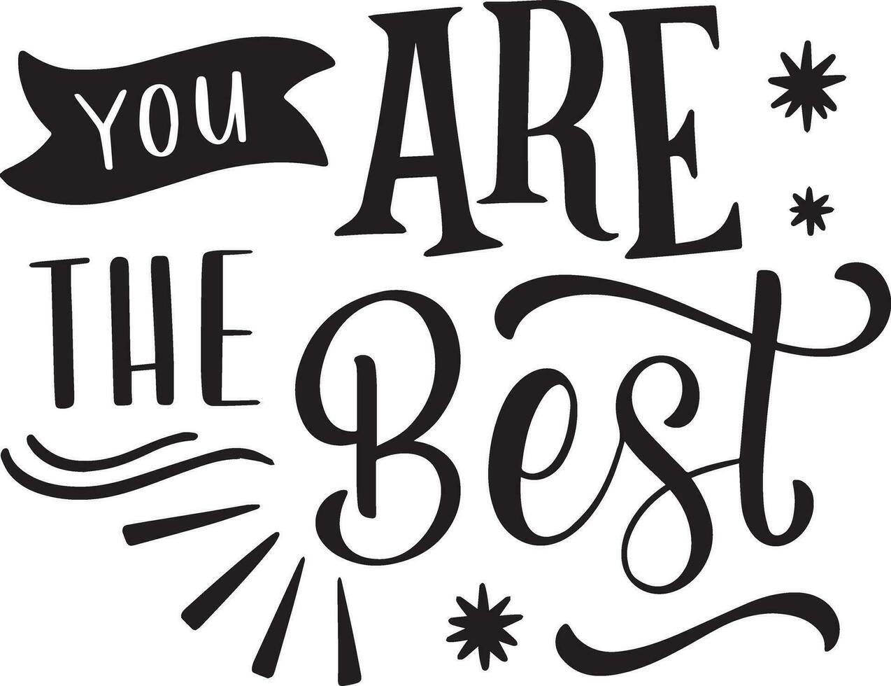 black lettering sticker vector design