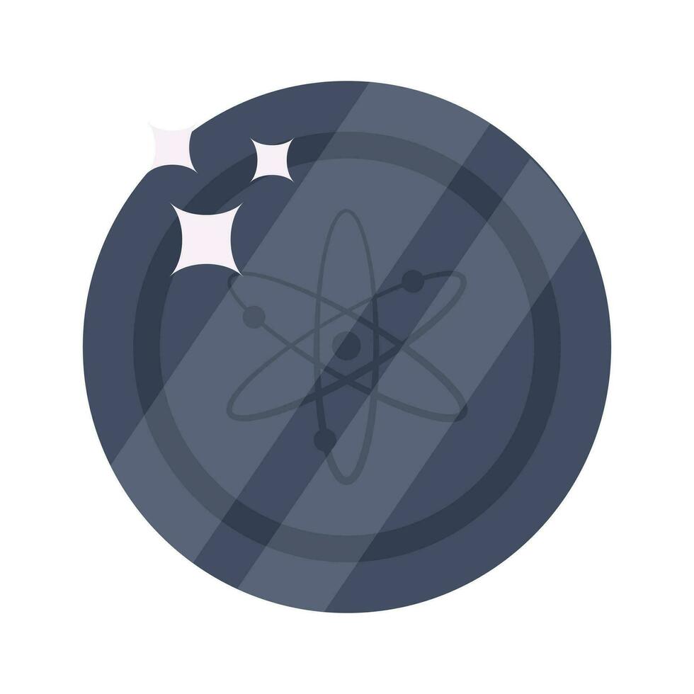 Well designed icon of Cosmos coin, cryptocurrency coin vector design