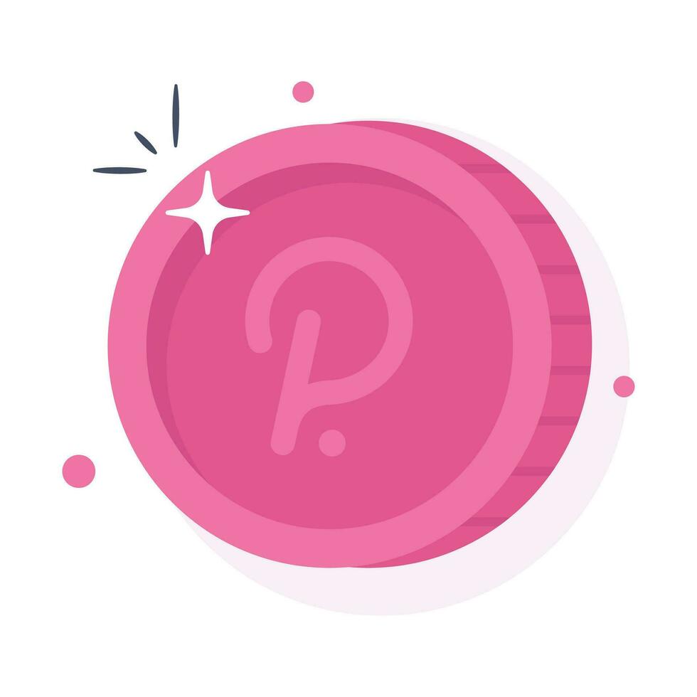 Well designed icon of Polkadot coin, cryptocurrency coin vector design