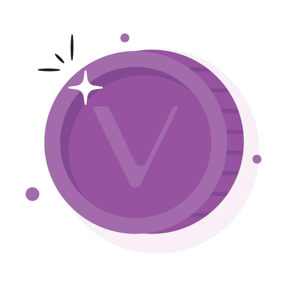 Well designed icon of Vechain coin, cryptocurrency coin vector design