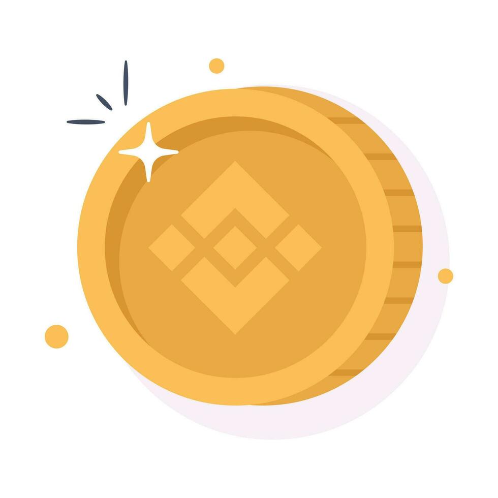 Well designed icon of binance coin, cryptocurrency coin vector design