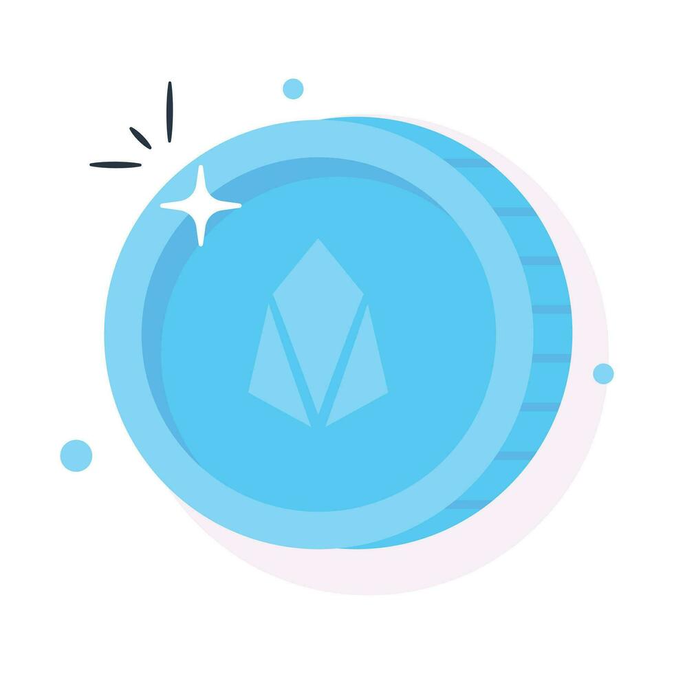 Well designed icon of EOS coin, cryptocurrency coin vector design