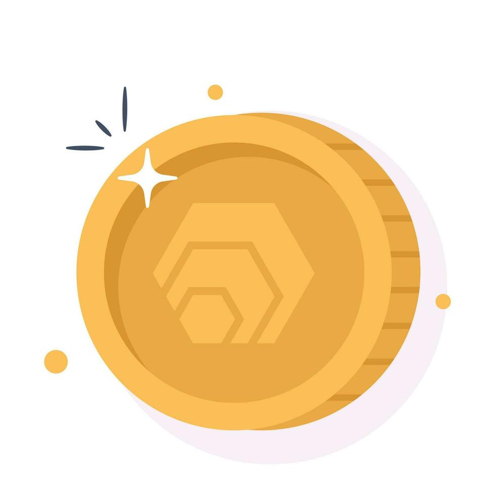 Well designed icon of HEX coin, cryptocurrency coin vector design