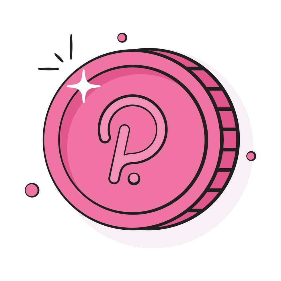 Well designed icon of Polkadot coin, cryptocurrency coin vector design