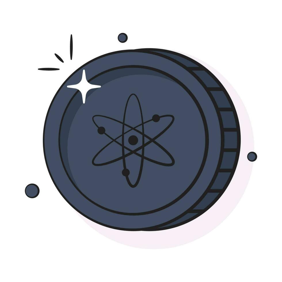 Well designed icon of Cosmos coin, cryptocurrency coin vector design