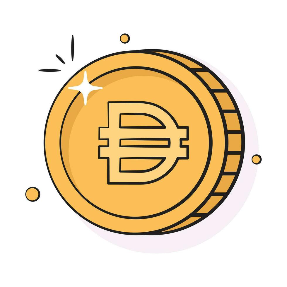 bien diseñado icono de dai moneda, criptomoneda moneda vector diseño