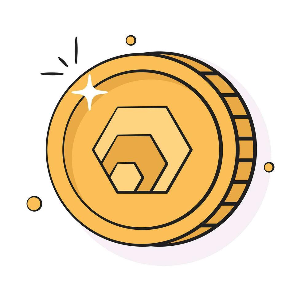 Well designed icon of HEX coin, cryptocurrency coin vector design
