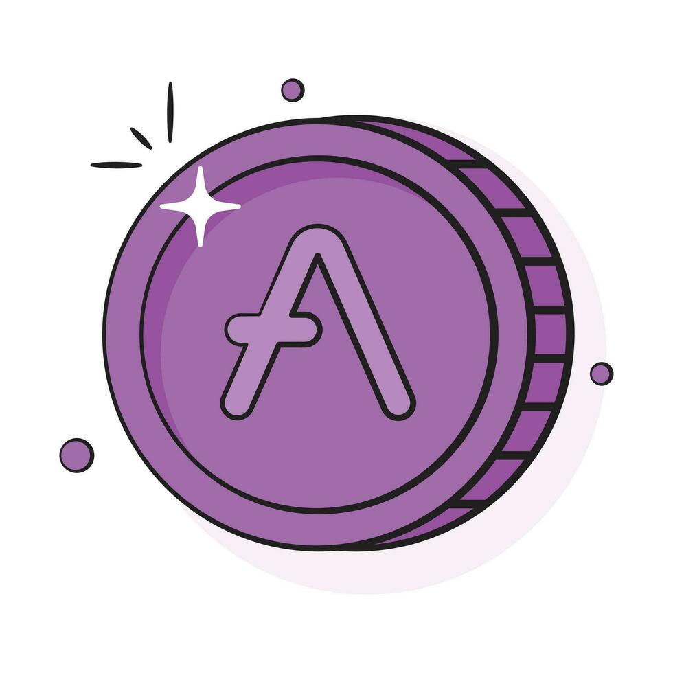 Well designed icon of Aave coin, cryptocurrency coin vector design