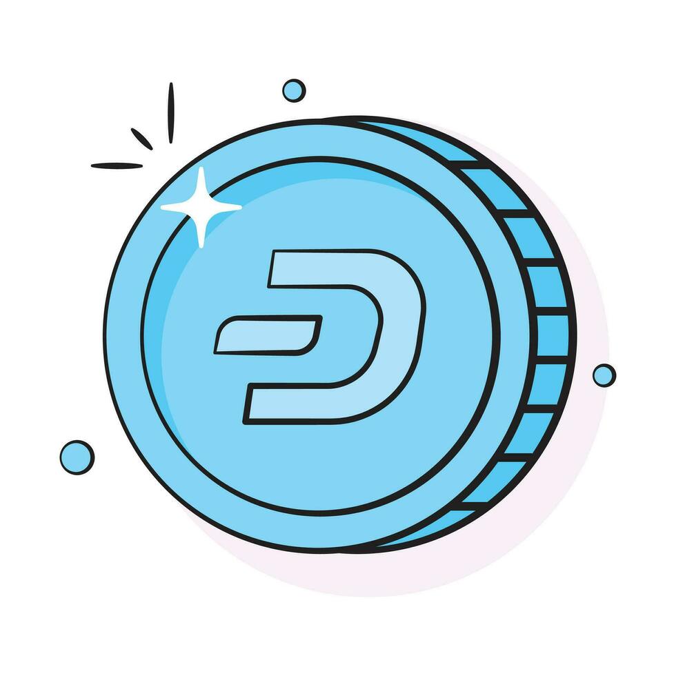 Well designed icon of Dash coin, cryptocurrency coin vector design