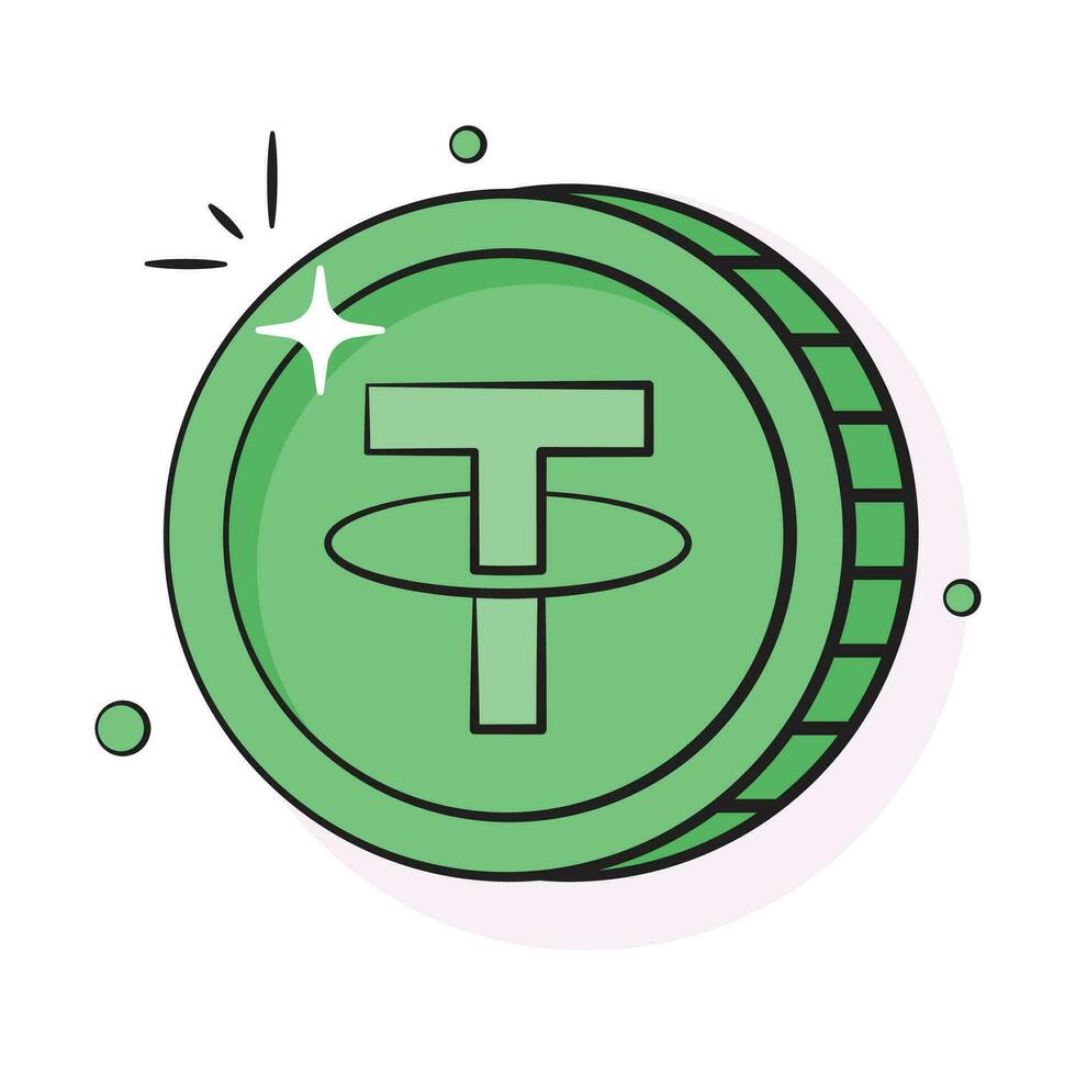 Well designed icon of tether coin, cryptocurrency coin vector design