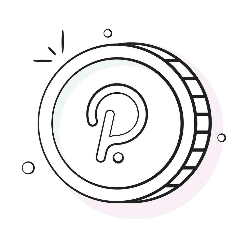 Well designed icon of Polkadot coin, cryptocurrency coin vector design
