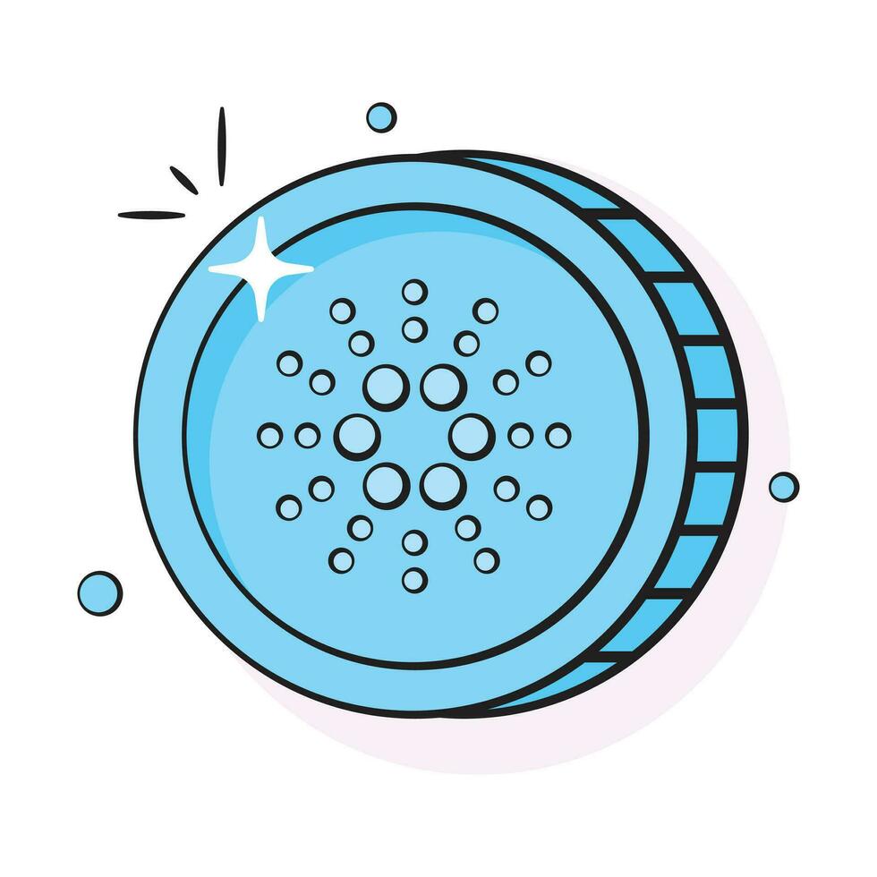 Well designed icon of cardano coin, cryptocurrency coin vector design