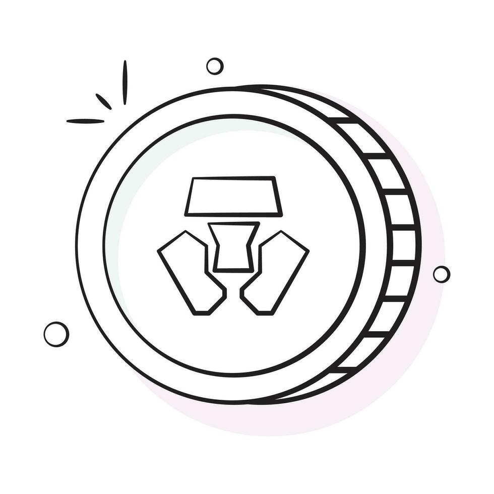 bien diseñado icono de cro moneda, criptomoneda moneda vector diseño