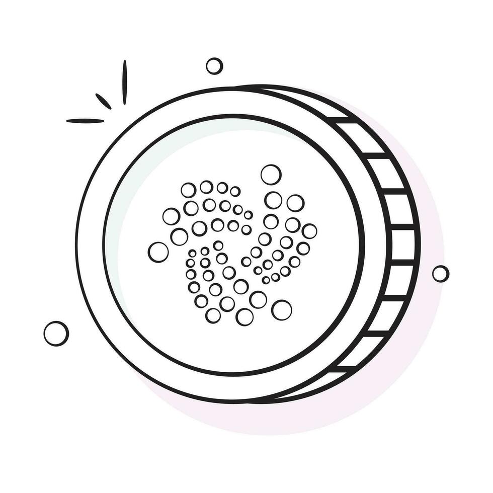 bien diseñado icono de iota moneda, criptomoneda moneda vector diseño