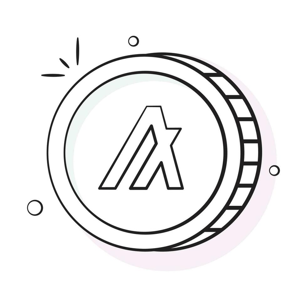 bien diseñado icono de algorand moneda, criptomoneda moneda vector diseño