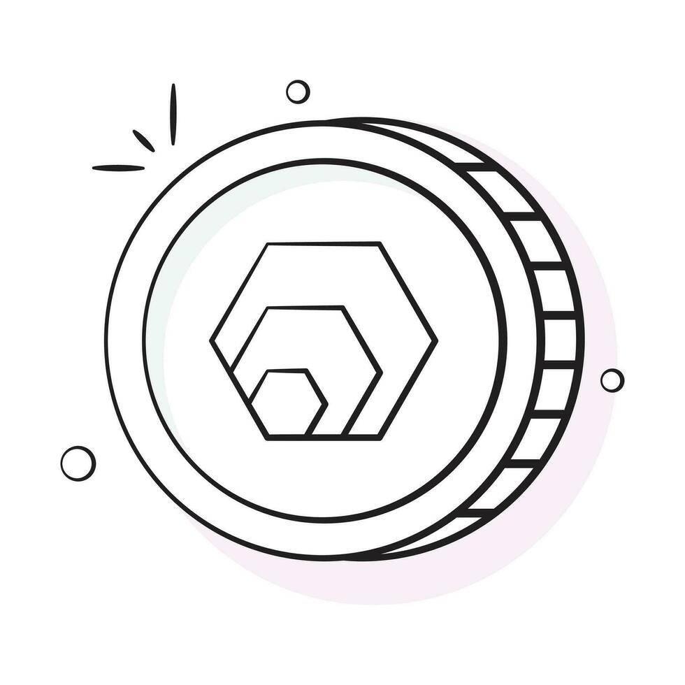 Well designed icon of HEX coin, cryptocurrency coin vector design