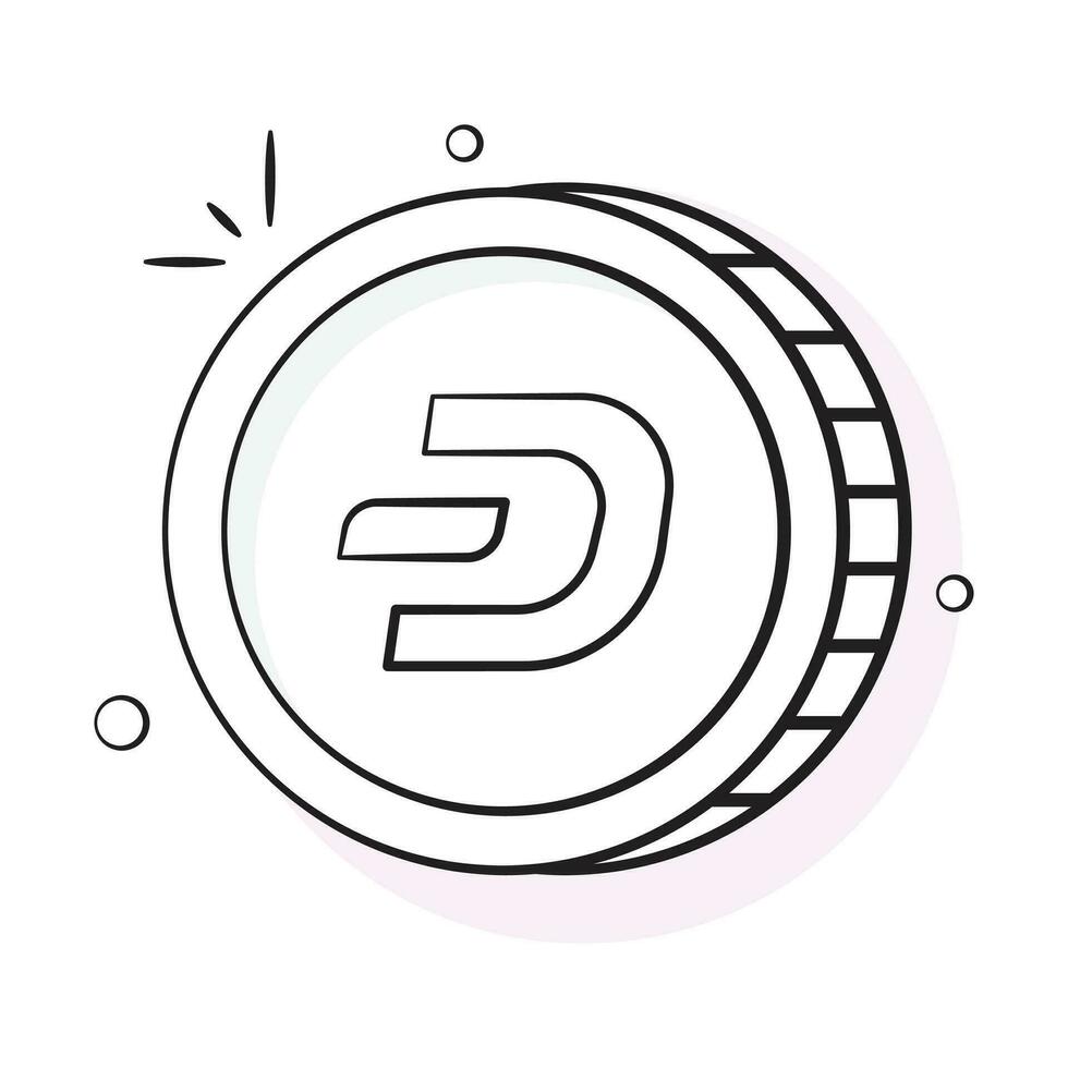 Well designed icon of Dash coin, cryptocurrency coin vector design