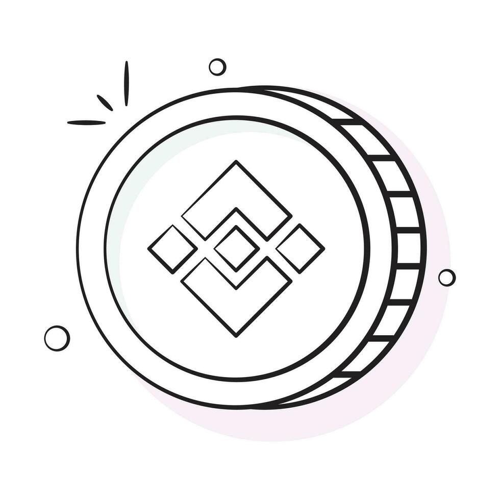 bien diseñado icono de binance moneda, criptomoneda moneda vector diseño