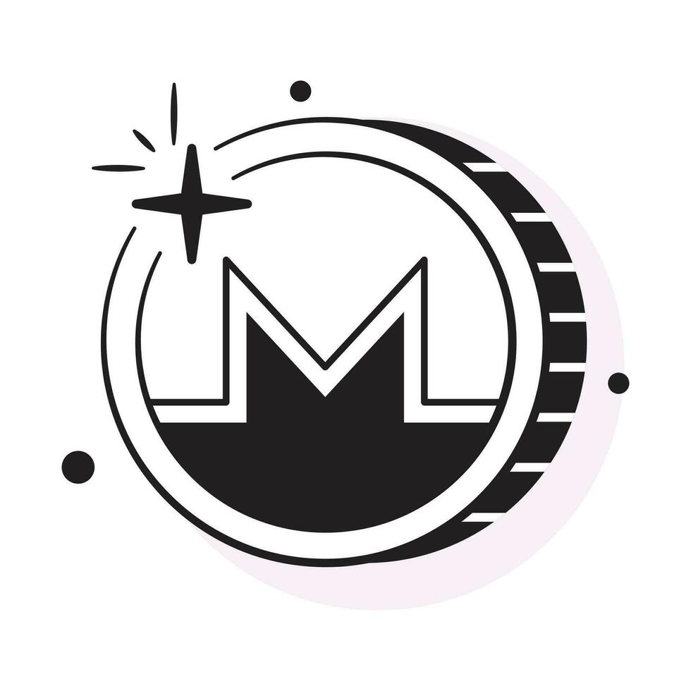 Well designed icon of Monero coin, cryptocurrency coin vector design