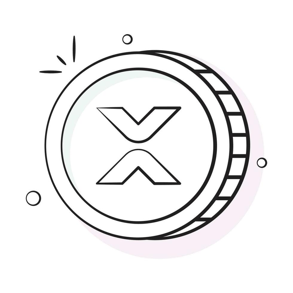 bien diseñado icono de xrp moneda, criptomoneda moneda vector diseño