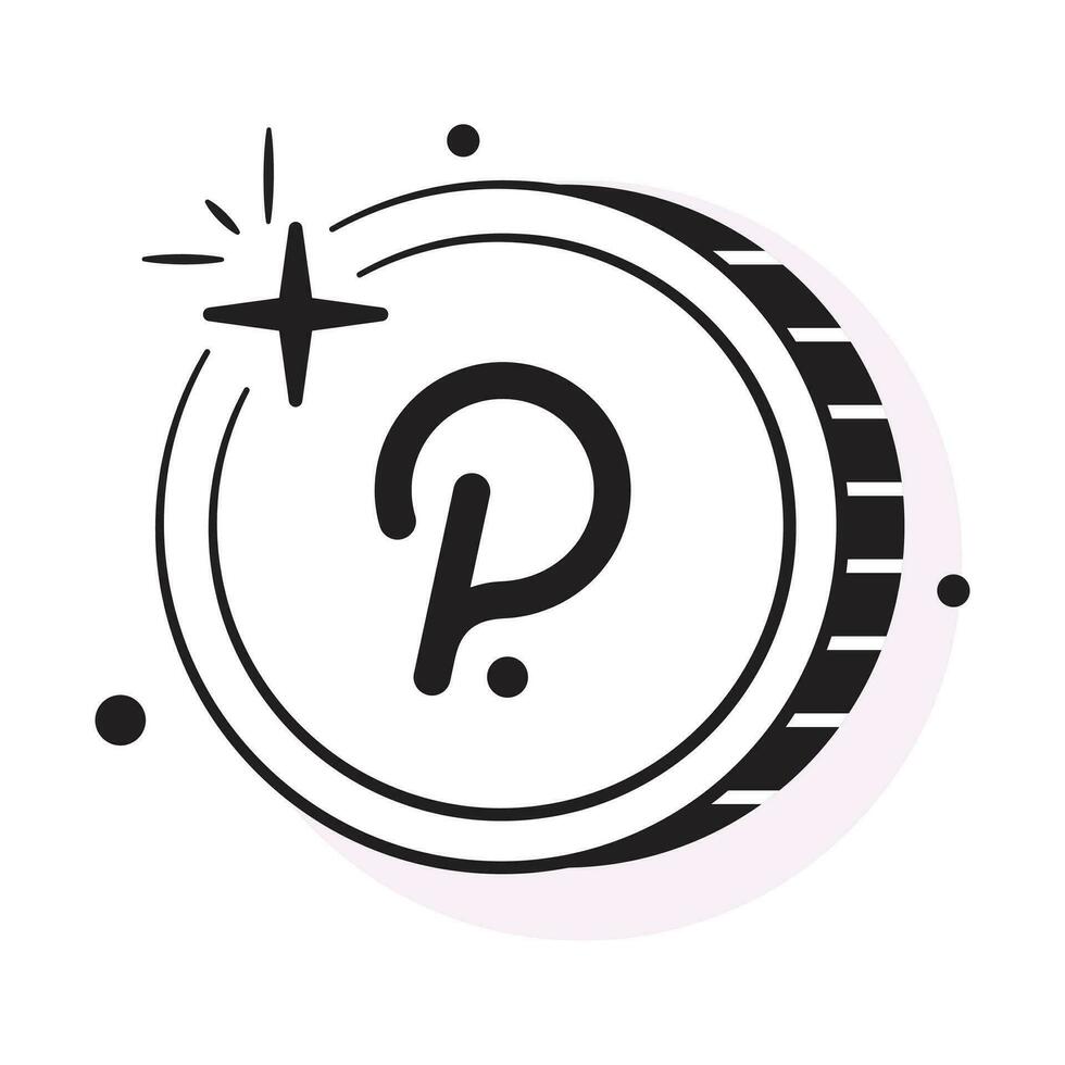 Well designed icon of Polkadot coin, cryptocurrency coin vector design