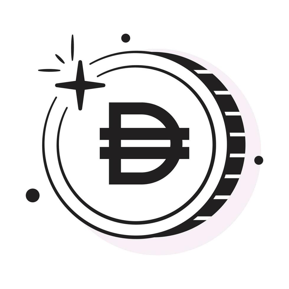 Well designed icon of Dai coin, cryptocurrency coin vector design