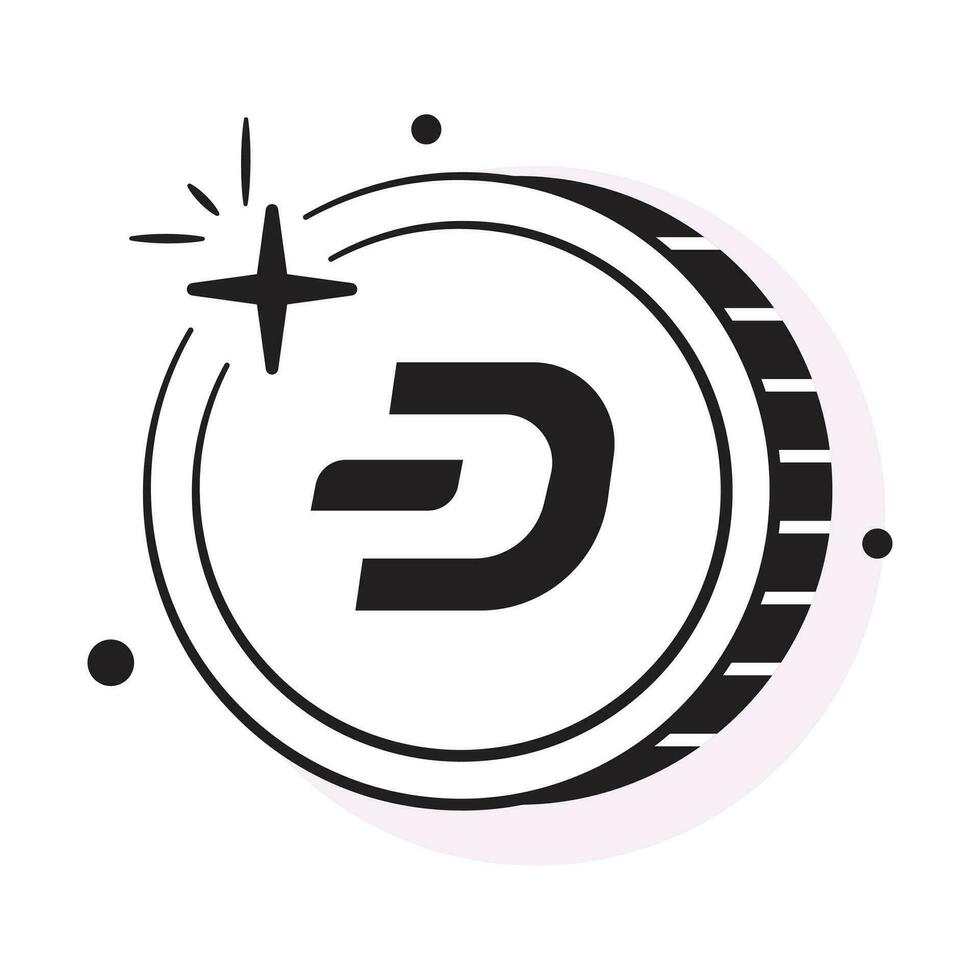 Well designed icon of Dash coin, cryptocurrency coin vector design